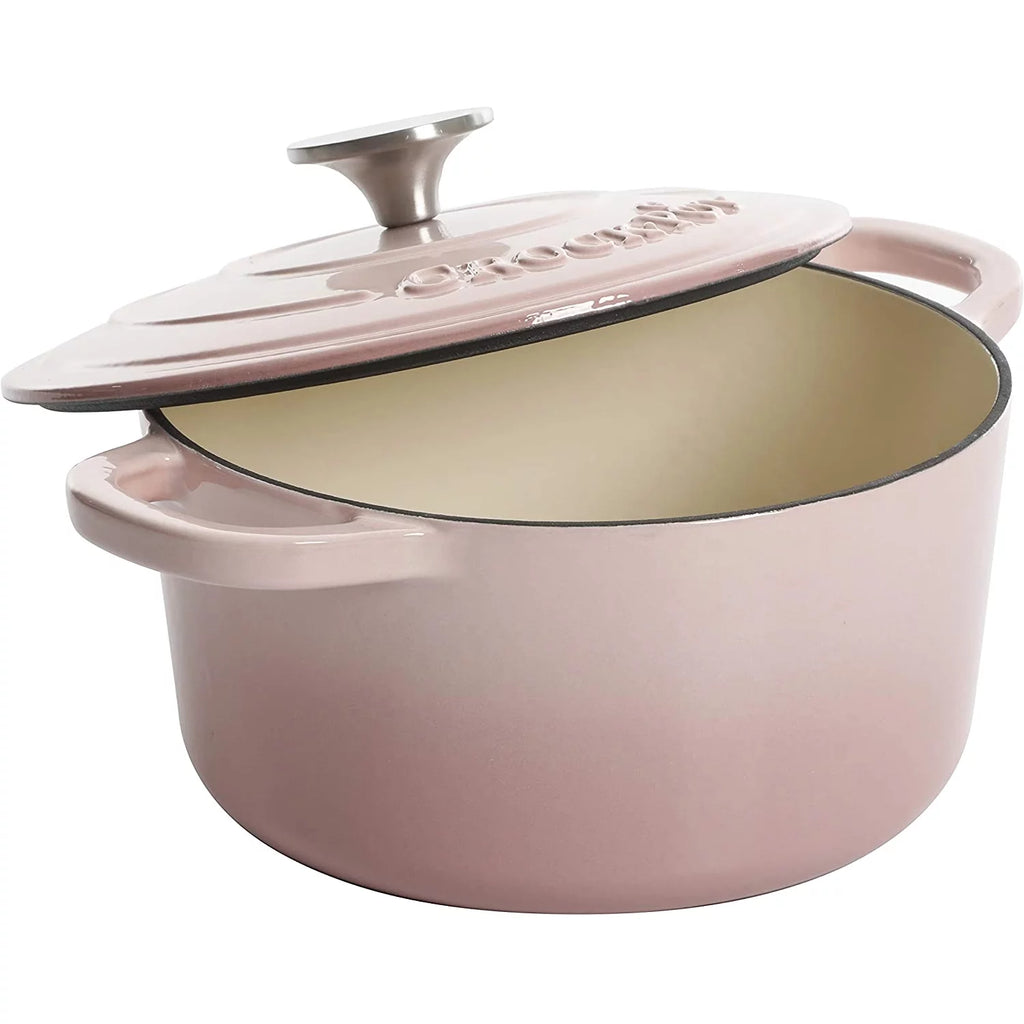 Crock-Pot 5 Quart Enamel Cast Iron Dutch Oven, Blush Pink N8244