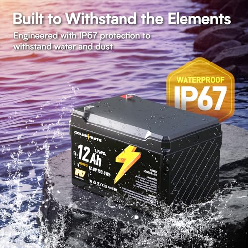 12V 7Ah LiFePO4 Deep Cycle Battery with Built-in BMS, IP67 Waterproof R689