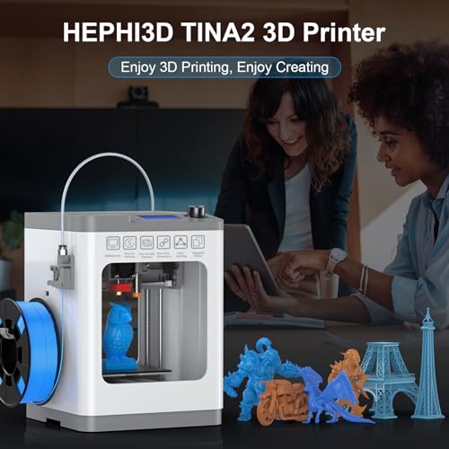 TINA2 Mini 3D Printer by HEPHI3D, Fully Assembled FDM Printer for Beginners N698