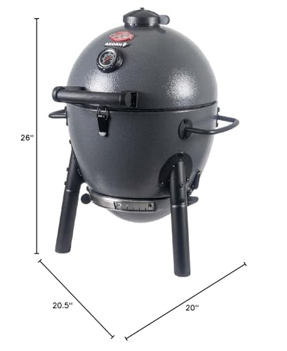 Char-Griller AKORN Jr. Portable Kamado Charcoal Grill and Smoker with Cast Iron Grates U287745
