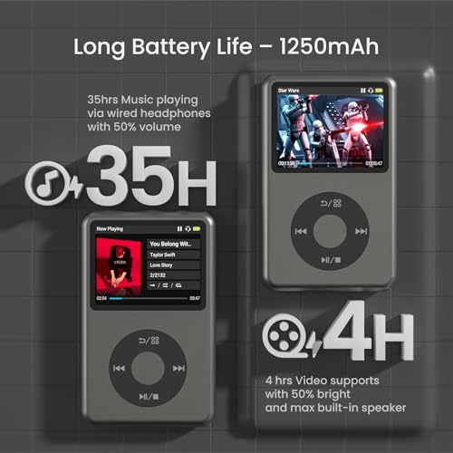 Innioasis Y1 128G Bluetooth MP3 Player Portable Black R3387