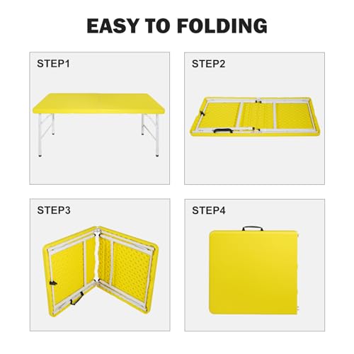 Portable Plastic Folding Table 4ft Heavy Duty Indoor Outdoor Y145657