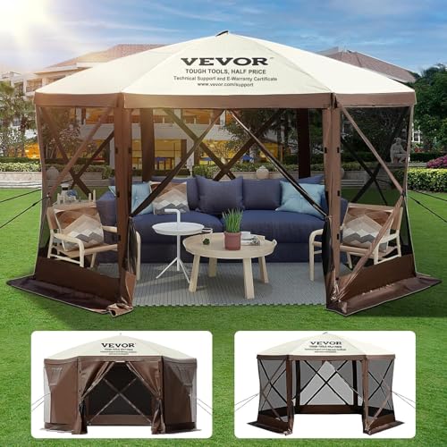 VEVOR Pop Up Gazebo Screen Tent 10x10ft with Mosquito Netting B21209