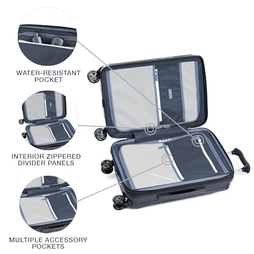 Travelpro Platinum Elite Hardside Expandable Carry-On Luggage, 8 Wheel Spinner, TSA Lock, 20-Inch X826544