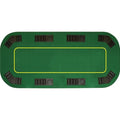 Poker Table Top - 80-inch Foldable Card Mat for up to 8 Players - Blackjack Table with Cupholders and Chip Trays by Trademark Poker (Green)