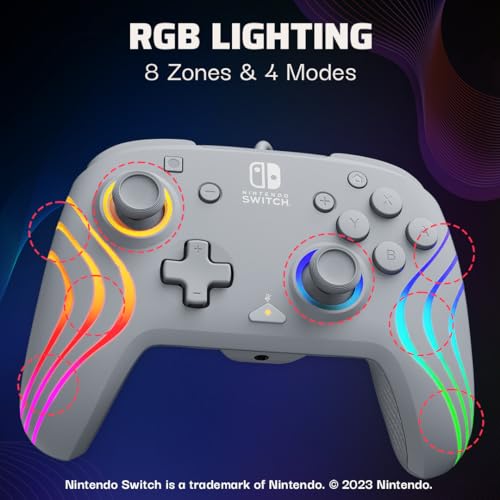PDP Afterglow Wave Wireless RGB Gaming Controller for Nintendo Switch, Black I1528