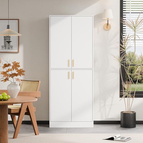 Cozy Castle 71" Tall Kitchen Pantry Cabinet with Doors and Shelves, Gray R70739