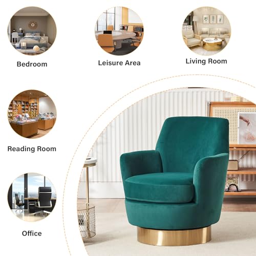 Swivel Barrel Chair Set of 2, Modern Velvet Accent Chairs, Orange P5409