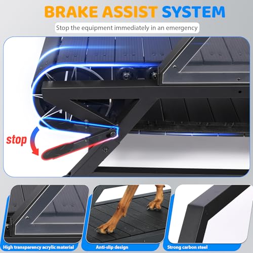 Dog Treadmill for Large Dogs with Brake, Adjustable Incline, Up to 300LBS S35064