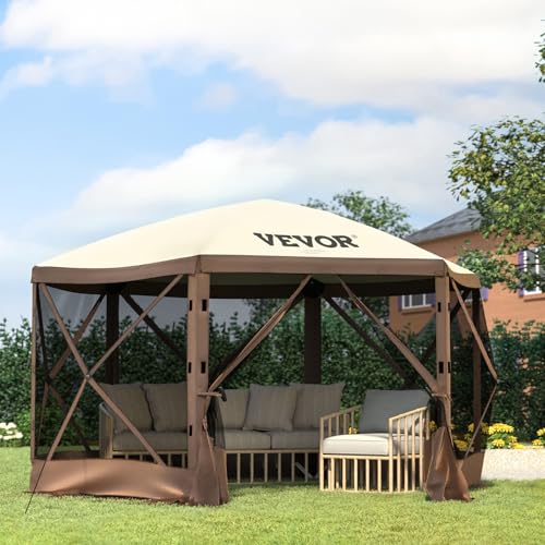VEVOR Pop Up Gazebo Screen Tent 10x10ft with Mosquito Netting B21209