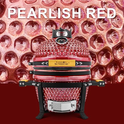Ceramic BBQ Charcoal Kamado Grill 13 Inch Portable Tabletop Red Y244