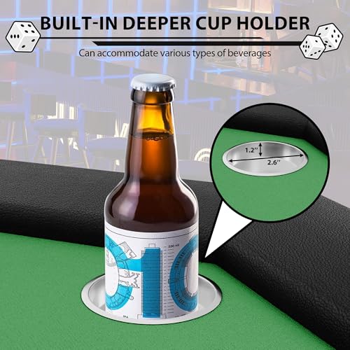Octagon Poker Table with Metal Legs and 8 Cup Holders Q5999