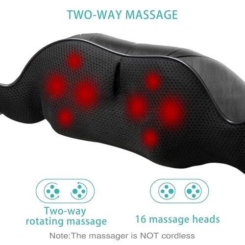 AERLANG Shiatsu Back and Neck Massager with Heat, Electric Massage Pillow S5470