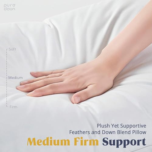 puredown® Goose Feathers and Down White Pillows King Size Set of 2 G471477