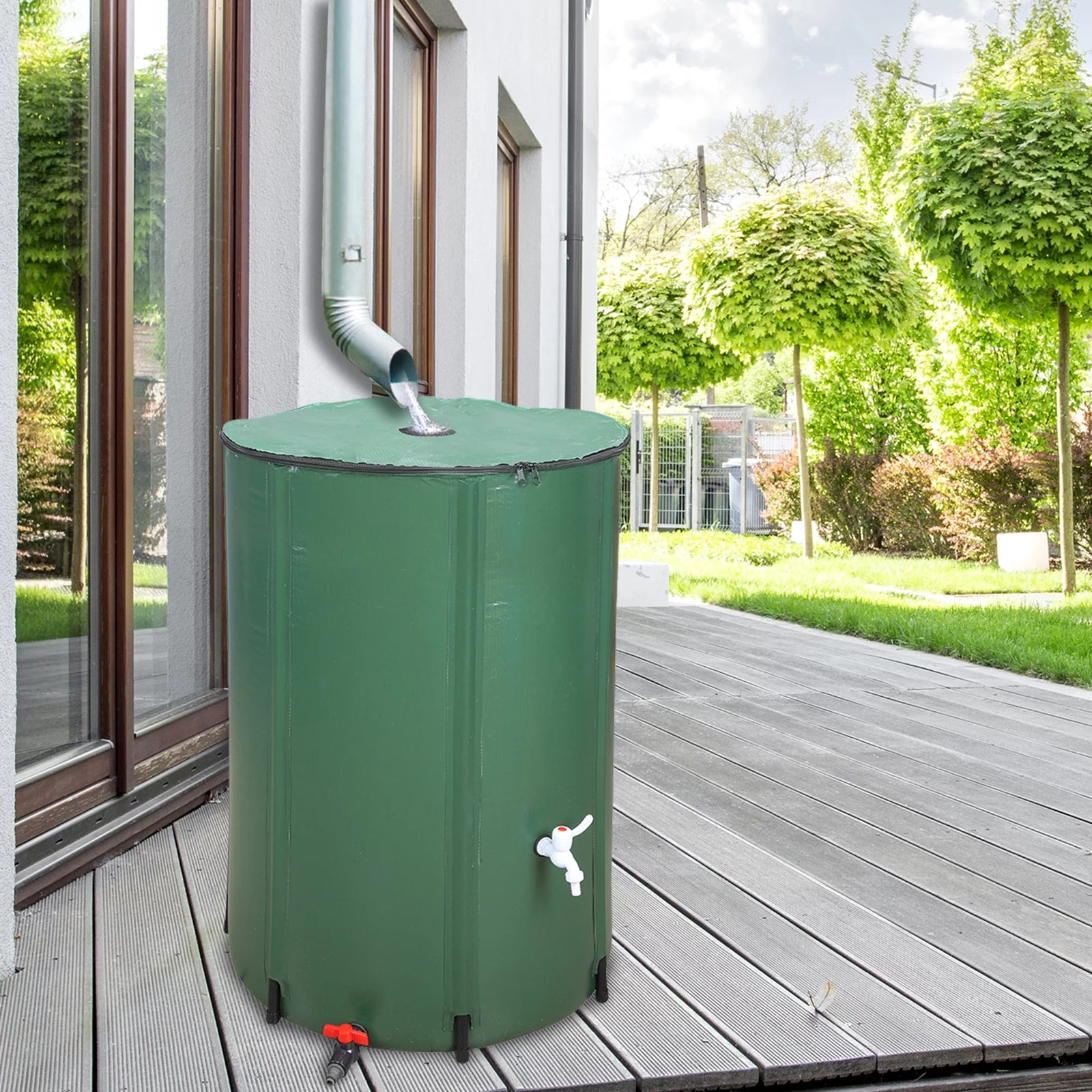 Zimtown 100 Gallon Portable Rain Barrel for Patio Water Storage N85560