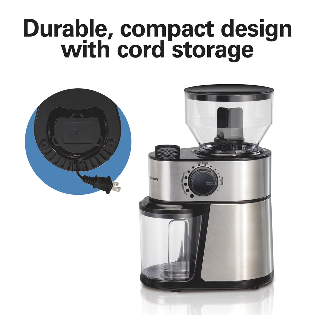 Hamilton Beach Burr Coffee Grinder, 18 Grind Settings, Stainless Steel, 80385 J81583