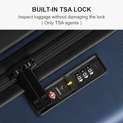 LEVEL8 Hard Shell Carry-On Luggage with TSA Lock, 20 Inch, Black V41961