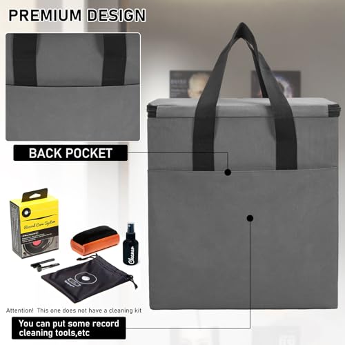 Vinyl Record Storage Box with Lid and Handle for 12 inch LP F282