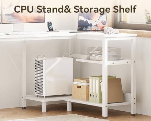 Casaottima 55 Inch L Shaped Desk with Drawers & File Cabinet, Rustic Brown B7734
