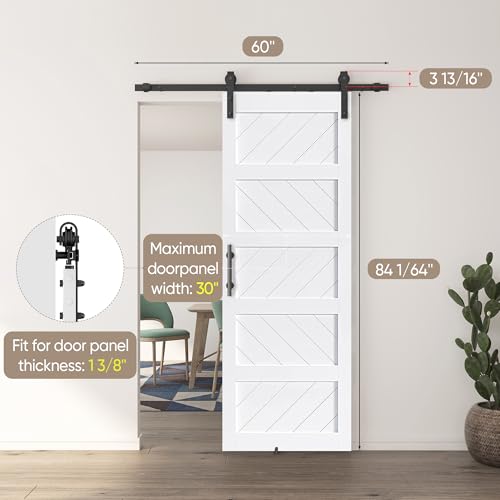 JUBEST 36" x 84" Sliding Barn Door Kit with Hardware, Black R91690