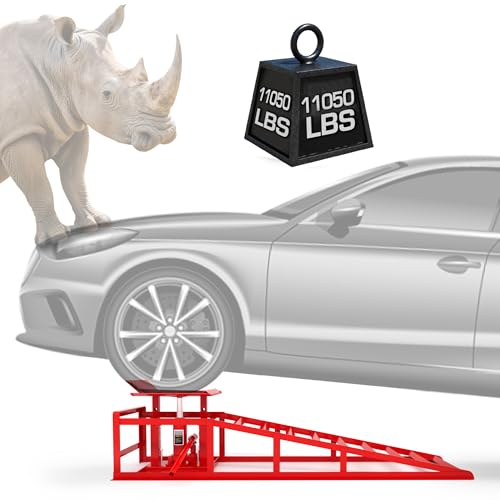 2 Pack Hydraulic Car Ramps 11050LBS High Lift 9"-14.2" Heavy Duty Steel M6524