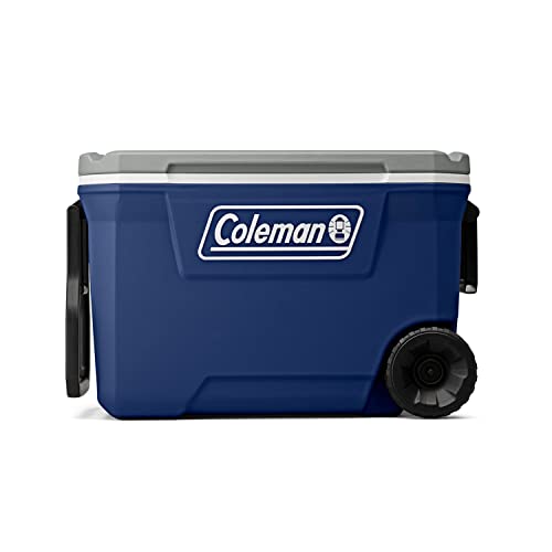 Coleman Classic Series Insulated Rolling Cooler, 65-Quart, Leak-Resistant F832