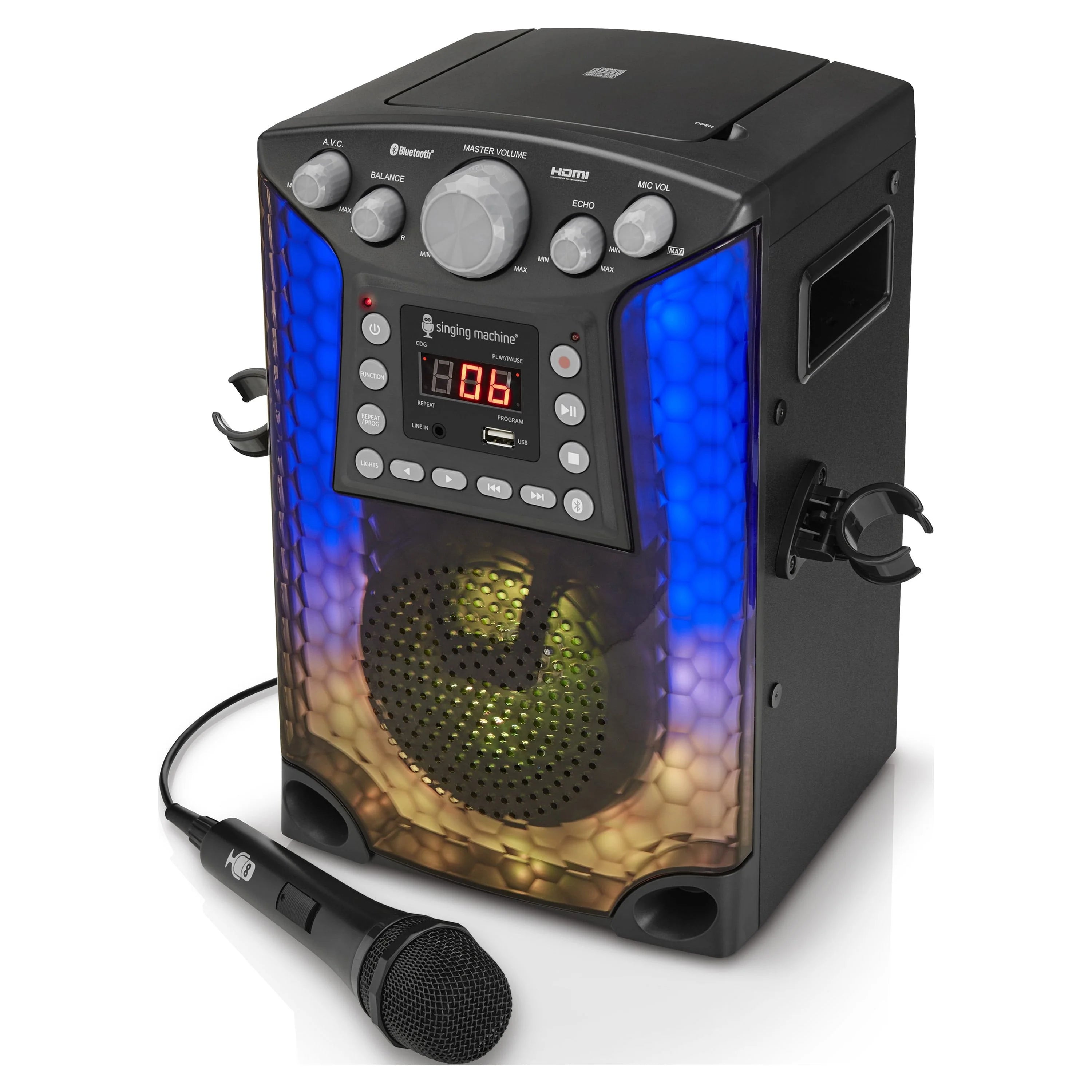 The Singing Machine SML633 Bluetooth Karaoke System with LED Lights, Black A216280