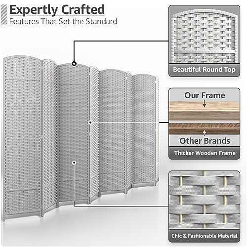 Sorbus 8-Panel Black Room Divider, 6 ft Tall Folding Privacy Screen T242