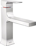 Delta Velum Chrome Bathroom Faucet 1 Hole, Single Hole Bathroom Sink Faucet for Vanity, Metal Push-Pop Drain Assembly, Chrome 537-MPU-DST