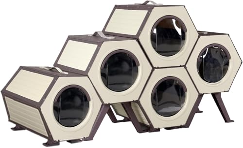 Outdoor Cat House Weatherproof Kitten Shelter with Escape Door L501039