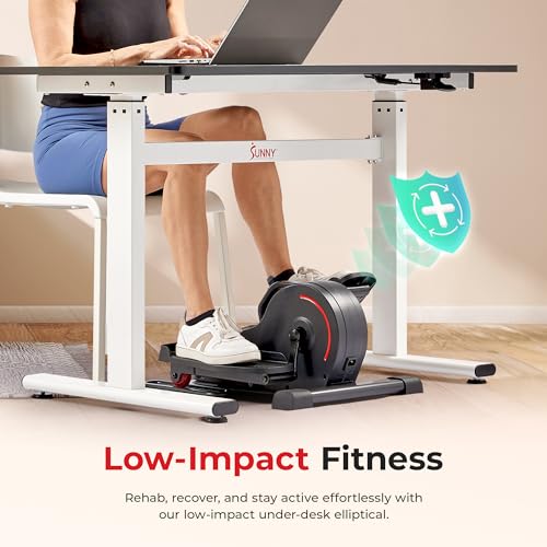 Sunny Health & Fitness Under Desk Elliptical Exerciser, Magnetic, Pink Y689540