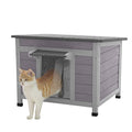 Aivituvin Cat House Outdoor Indoor Feral Kitty Shelter with Escape Door for Cats Insulated, Weatherproof Roof