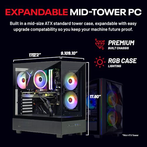 Skytech Gaming Azure 3 Desktop PC, Ryzen 7 7700, RTX 5060, 32GB RAM, 1TB SSD H1098