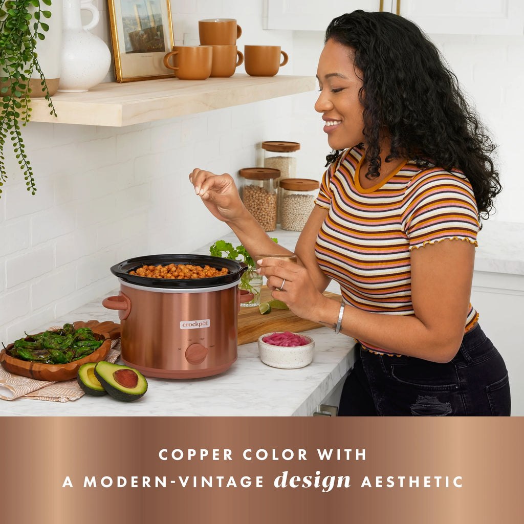 Crockpot Design Series 3-Quart Manual Slow Cooker, Copper M46686