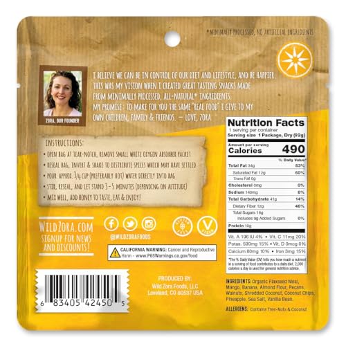 Wild Zora Paleo Freeze Dried Meals for Backpacking & Camping, Gluten Free, Variety 7-Pack C34212