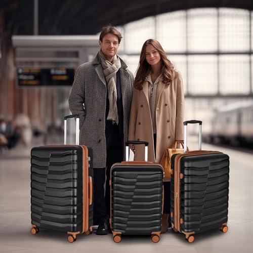 Lightweight 3-Piece Hardshell Luggage Set with Spinner Wheels & TSA Lock, Light Avocado Green B502471
