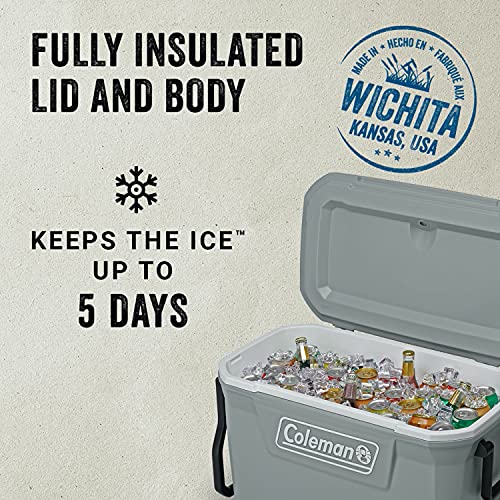 Coleman Classic Series Insulated Rolling Cooler, 65-Quart, Leak-Resistant F832