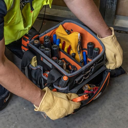 Klein Tools 55419SP-14 Tool Bag with Shoulder Strap, 14 Pockets O8402