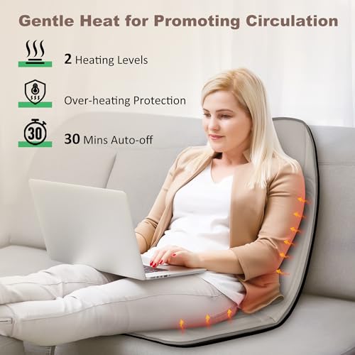 Vibration Back Massager with Heat for Chair, Beige D49776