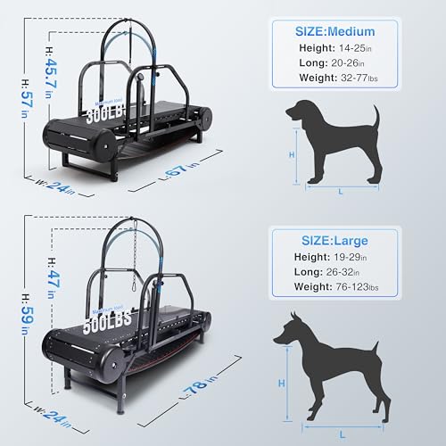 Dog Treadmill for Large Medium Dogs with Adjustable Ramp and Pedometer C2006