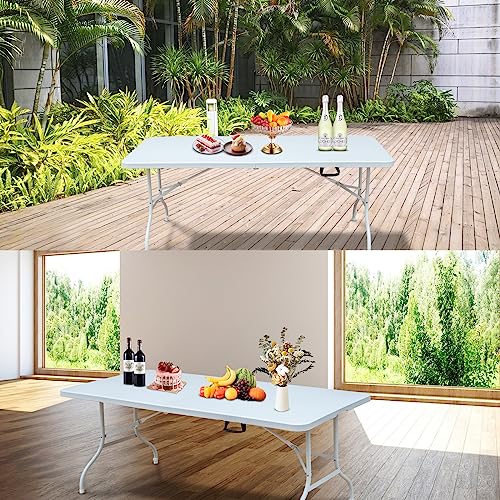 Portable Plastic Folding Table 4ft Heavy Duty Indoor Outdoor Y145657