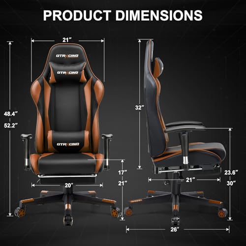 GTRACING Gaming Chair with Footrest, Blue R841