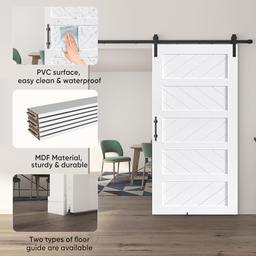 JUBEST 36" x 84" Sliding Barn Door Kit with Hardware, Black R91690