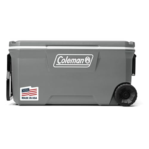 Coleman Classic Series Insulated Rolling Cooler, 65-Quart, Leak-Resistant F832
