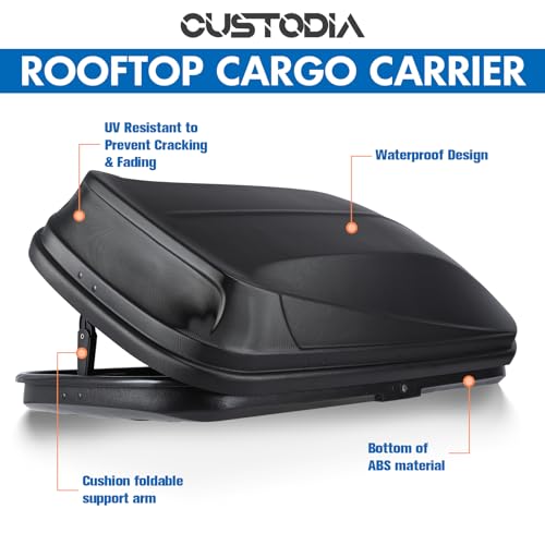 Heavy Duty Hard Shell Rooftop Cargo Box, Waterproof, 62"L x 31"W x 15"H, Diamond Black Y830591