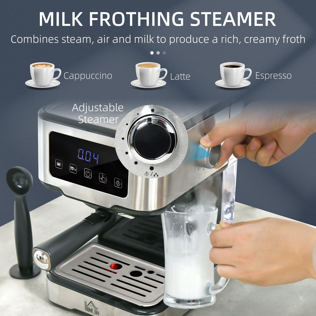 Espresso Coffee Maker Machine 15-Bar with Milk Frother A90121
