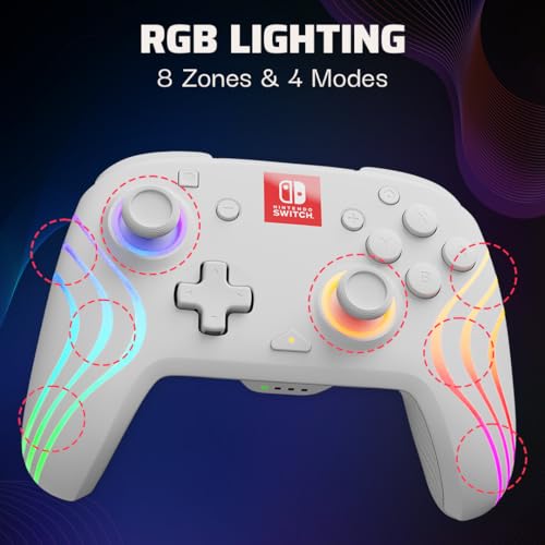 PDP Afterglow Wave Wireless RGB Gaming Controller for Nintendo Switch, Black I1528