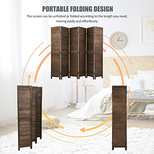 Wooden Room Divider 4 Panels Freestanding Partition for Home Office D5037