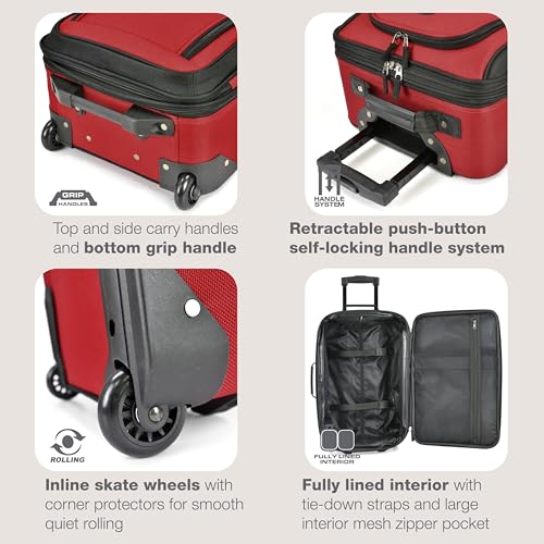 U.S. Traveler Rio Expandable Carry-on Luggage, Orange R95197