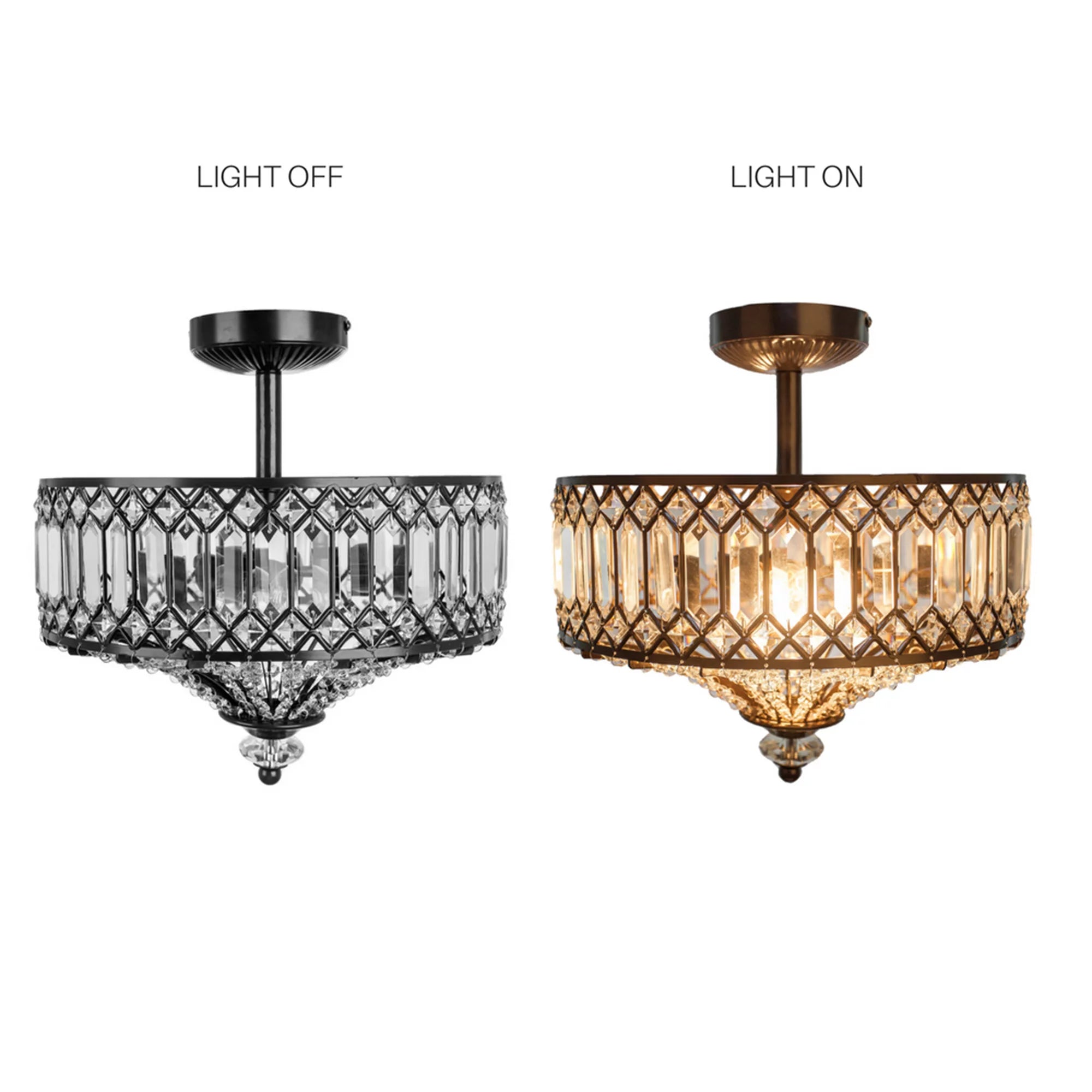 River of Goods Bejeweled 2-Light Semi-Flush Mount Ceiling Light U514